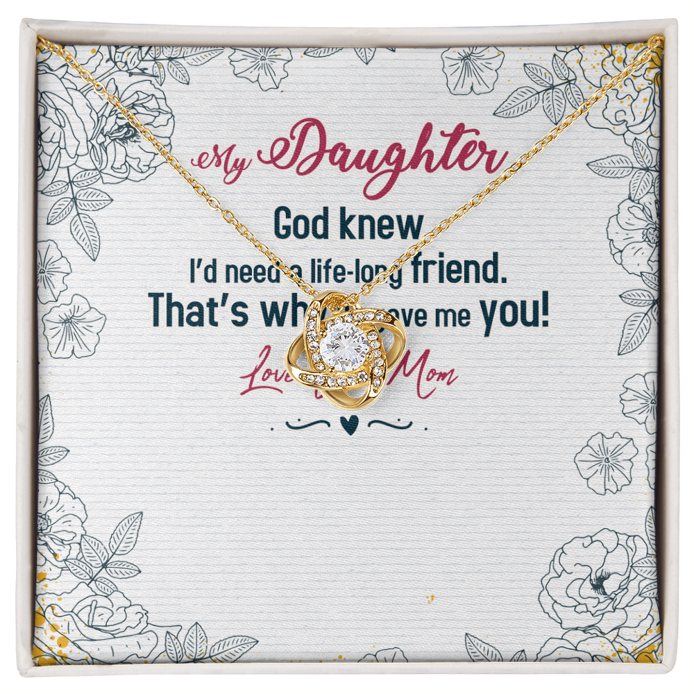 Elegant Love Knot Necklace for My Precious Daughter from MOM