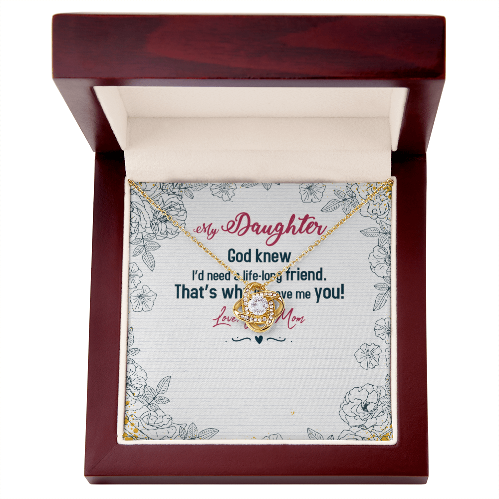 Elegant Love Knot Necklace for My Precious Daughter from MOM
