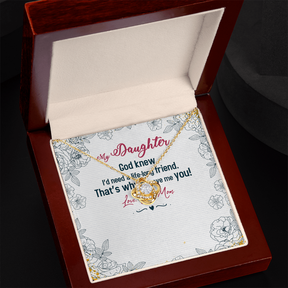 Elegant Love Knot Necklace for My Precious Daughter from MOM